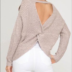 SHE + SKY | Open Back Knotted Sweater (Size S/M)